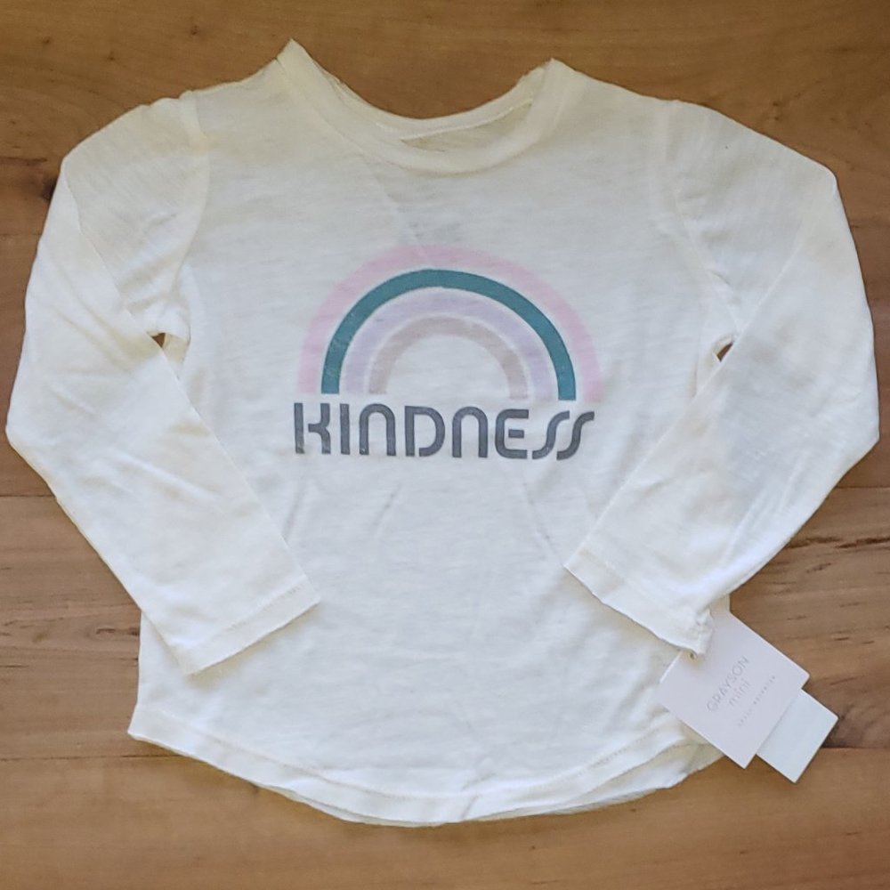 Toddler Girls Cream "Kindness" Long Sleeve Shirt